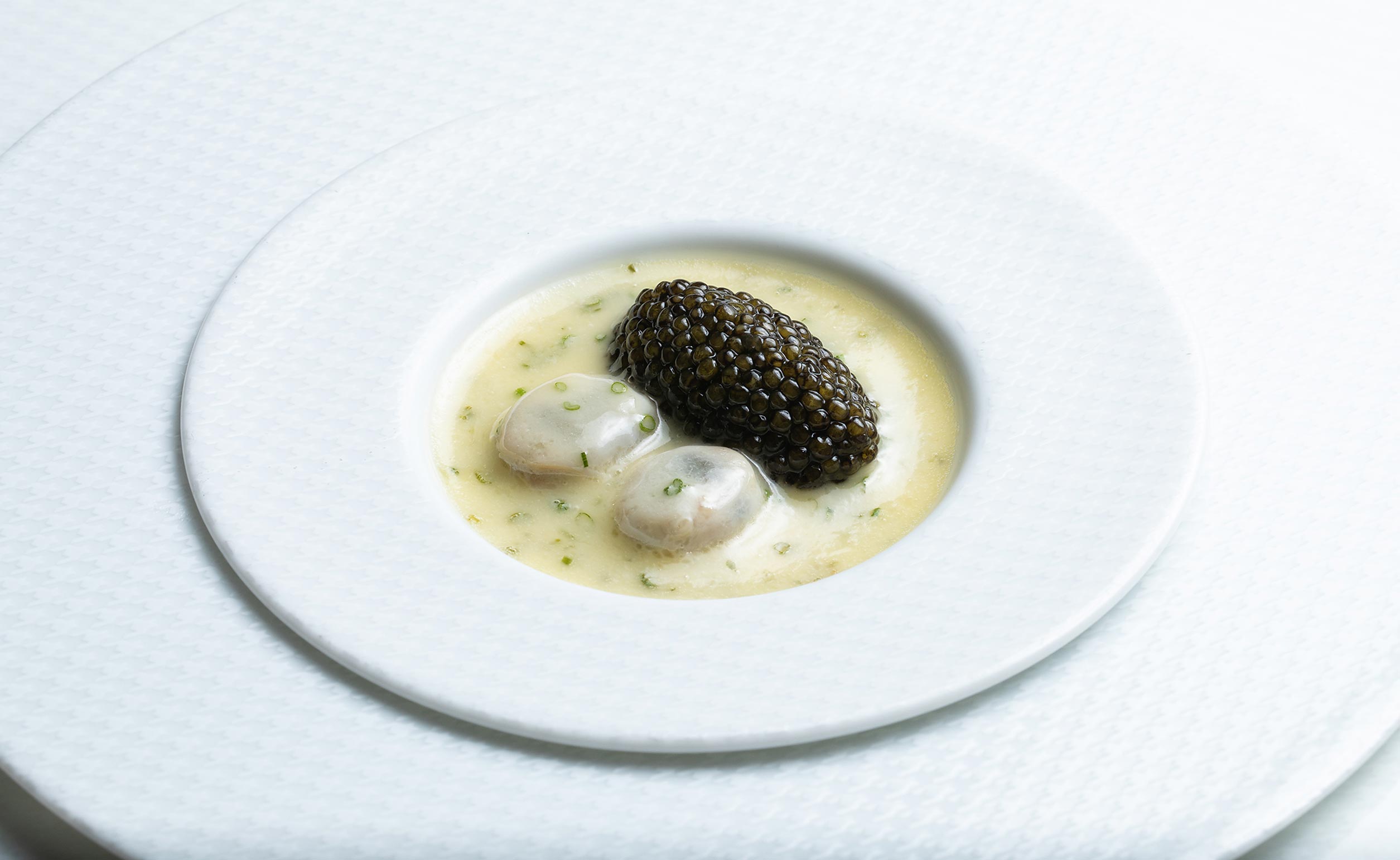 An exquisitely-composed plate of food at The French Laundry