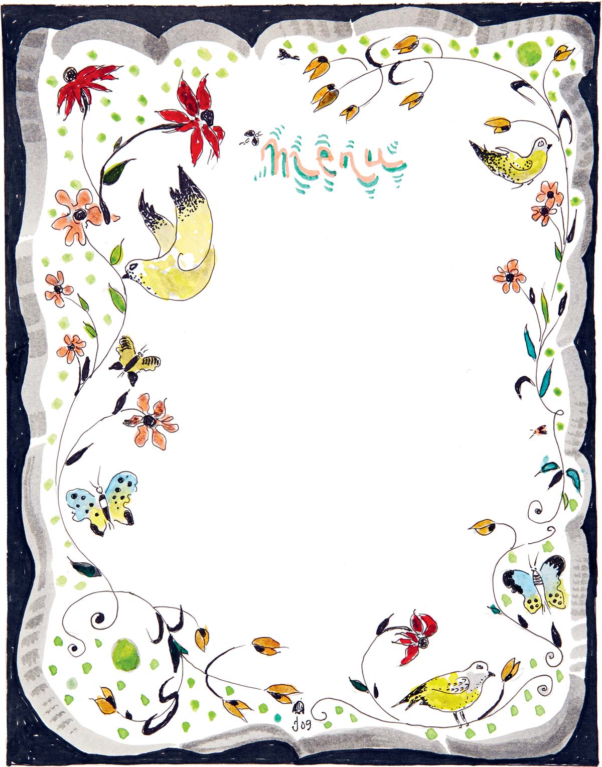 Background for Spring Celebrations Menu