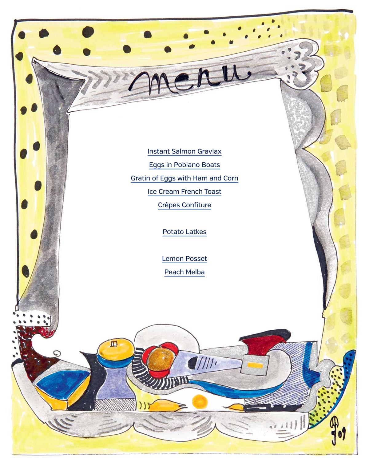 90/90 home cook menu for Brunch get together
