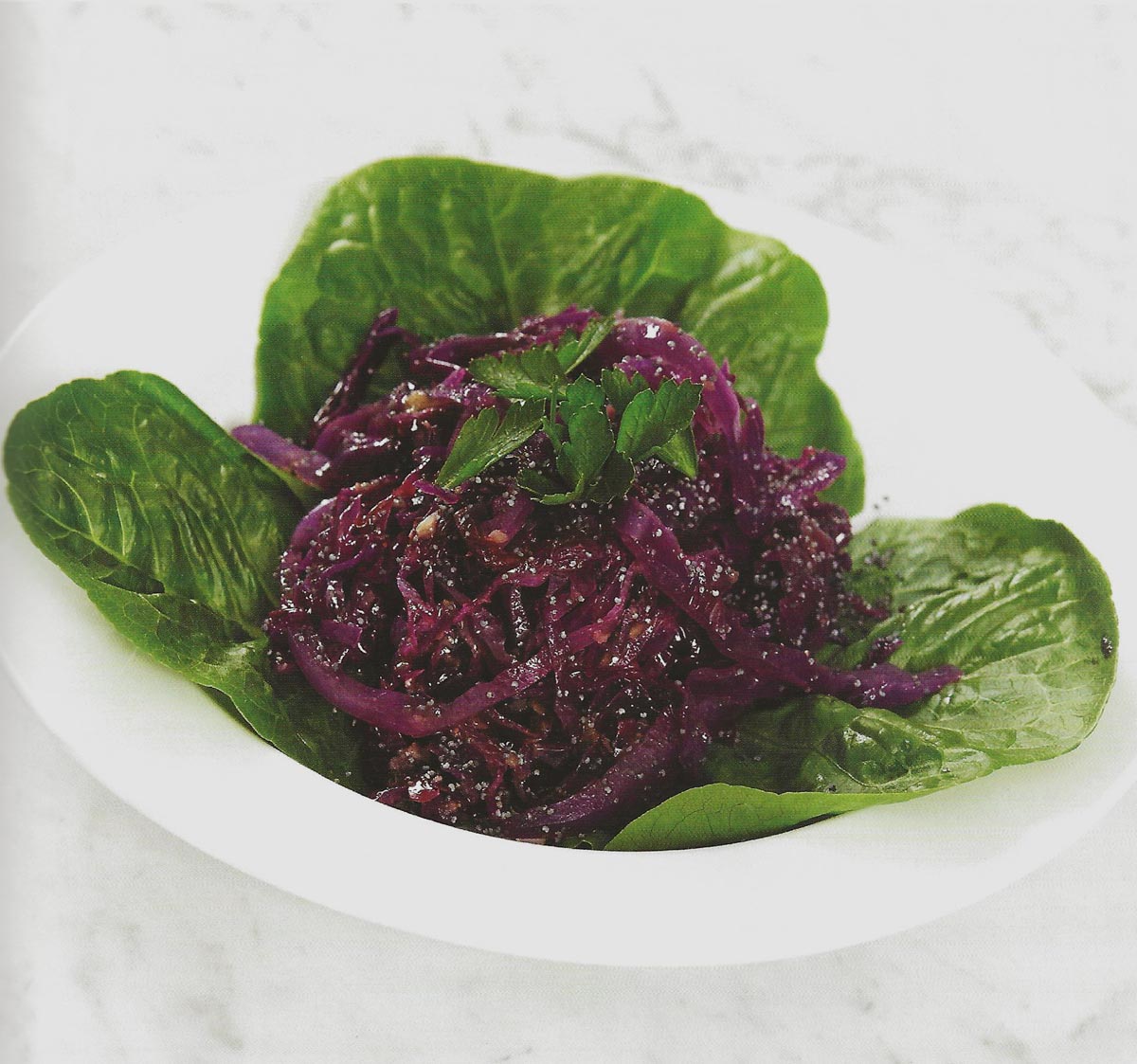 Red Cabbage Salad with Garlic and Anchovies