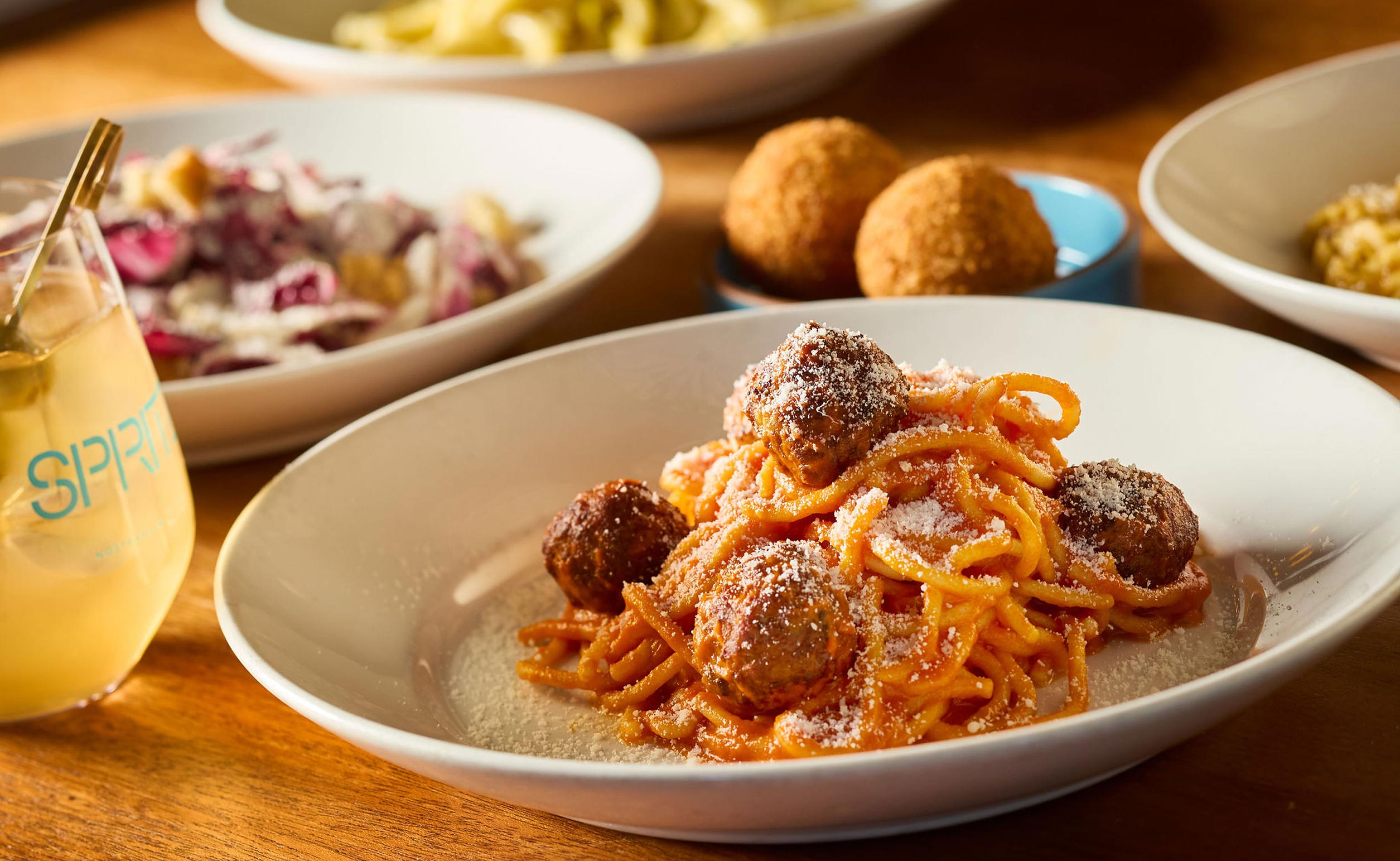 Spaghetti and meatballs at Nostrana