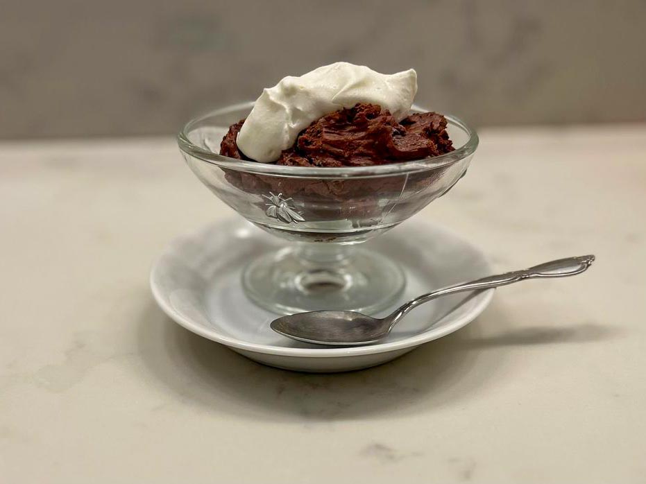 Chocolate mousse in a serving bowl