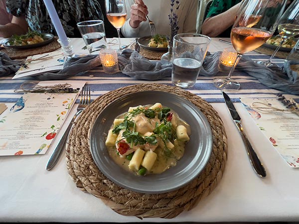 Plate of food at Giusto's 90/90 dinner event